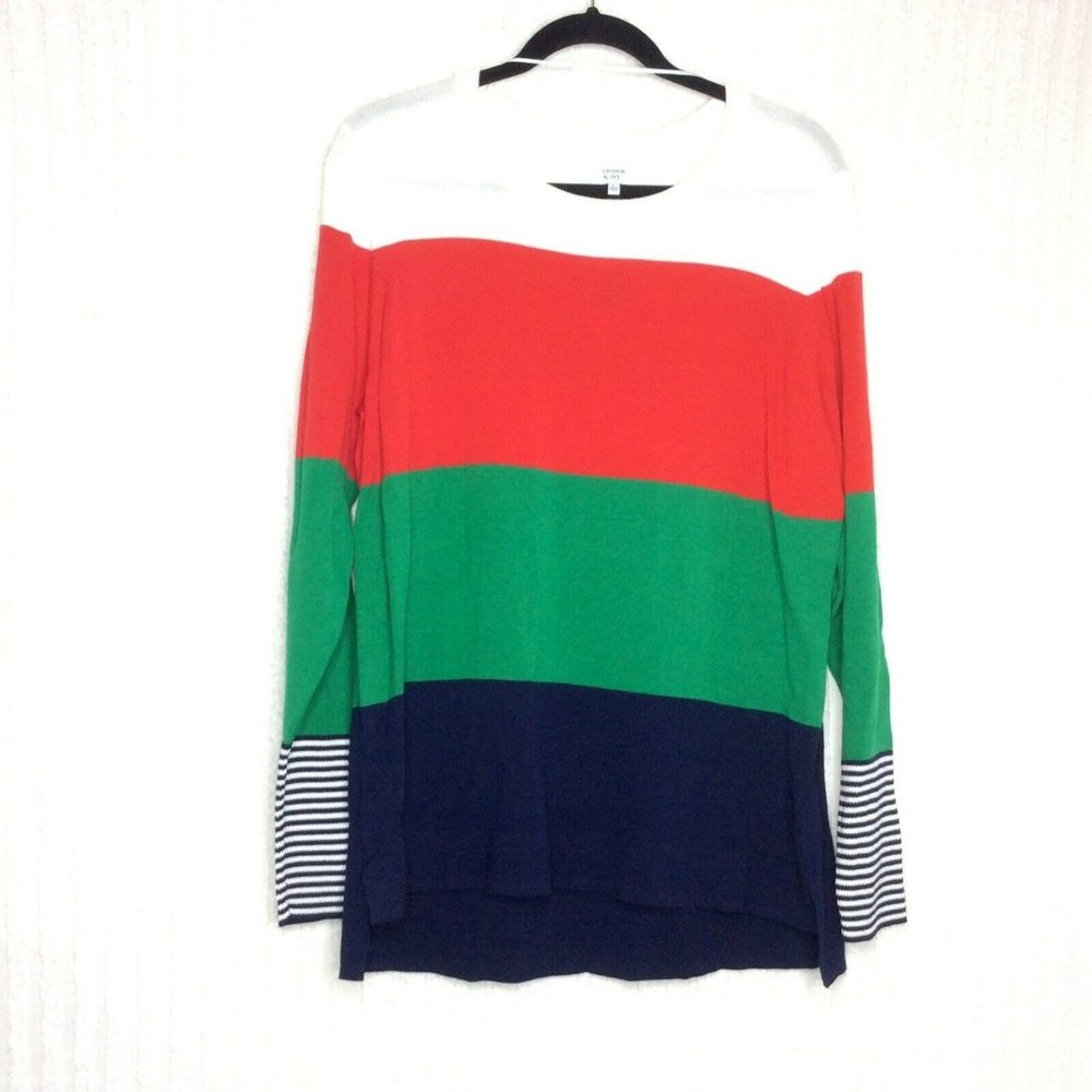 Crown & Ivy Multicolor Stripe Intarsia Sweater XL